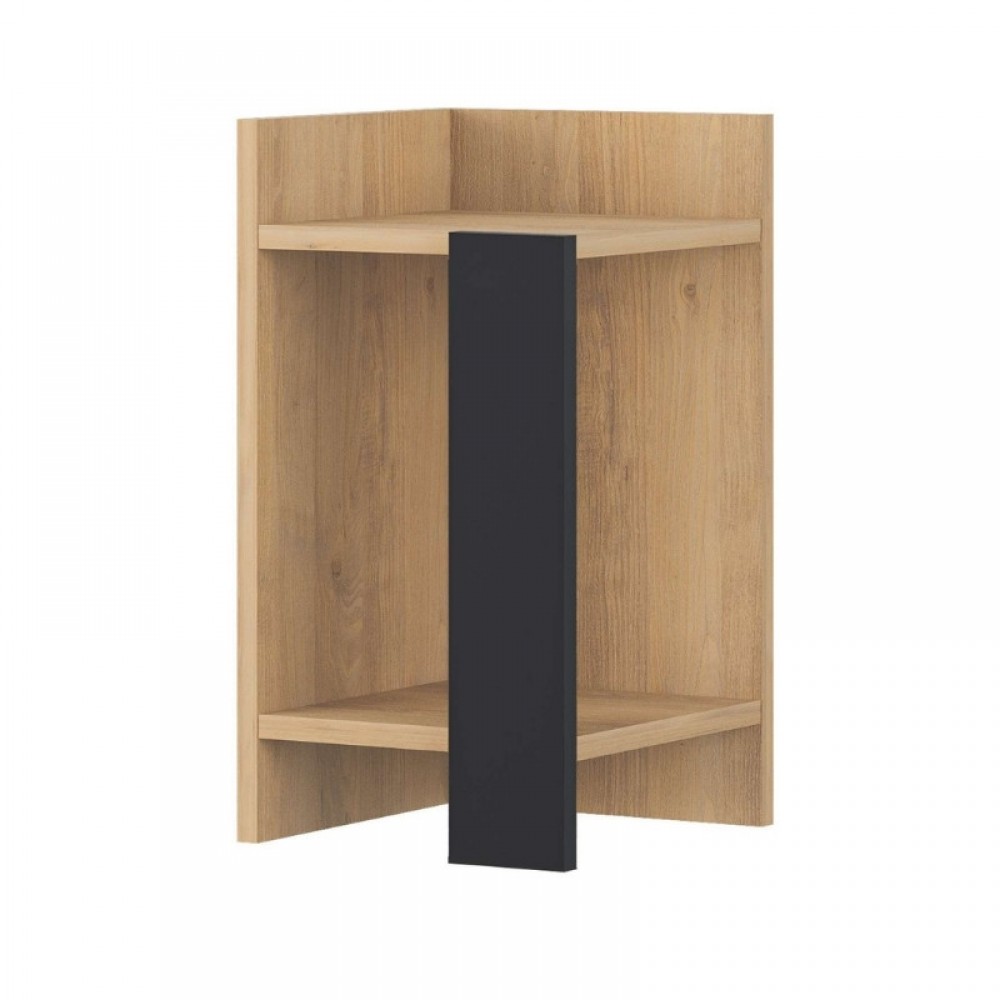 Κομοδίνο Elos Megapap χρώμα saphhire oak - silky black 30x31,7x55εκ.