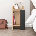 Κομοδίνο Elos Megapap χρώμα saphhire oak - silky black 30x31,7x55εκ.