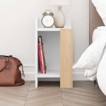 Κομοδίνο Elos Megapap χρώμα λευκό - saphhire oak 30x31,7x55εκ.