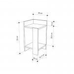 Κομοδίνο Elos Megapap χρώμα λευκό - saphhire oak 30x31,7x55εκ.