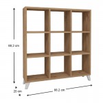 Βιβλιοθήκη μελαμίνης Saul Megapap χρώμα pine oak 88,2x20x88,2εκ.