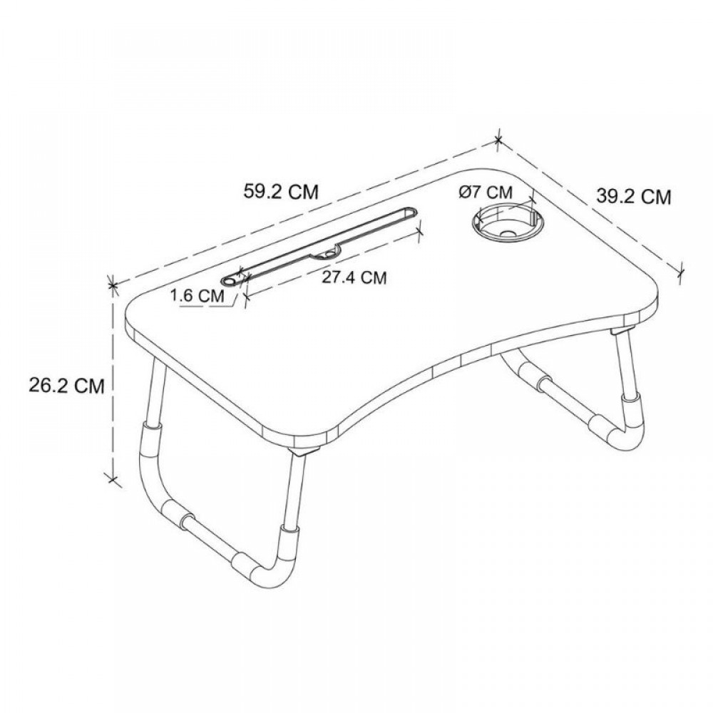 Τραπεζάκι laptop Sedon Megapap χρώμα ανθρακί 59,2x39,2x26,2εκ.