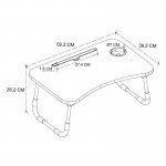 Τραπεζάκι laptop Sedon Megapap χρώμα ανθρακί 59,2x39,2x26,2εκ.