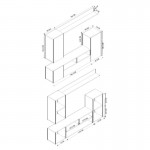 Σύνθεση τηλεόρασης Rodos Megapap χρώμα λευκό 210,2x36x90,4εκ.