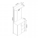 Έπιπλο εισόδου Norva Megapap χρώμα sapphire oak - ανθρακί 67,8x36,3x200,6εκ.