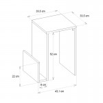 Τραπεζάκι βοηθητικό Regnar Megapap χρώμα rebab 43,1x33,5x52εκ.