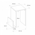 Τραπεζάκι βοηθητικό Regnar Megapap χρώμα sapphire oak 43,1x33,5x52εκ.