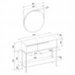 Κονσόλα με καθρέπτη Suzy Megapap χρώμα sepet oak 90x29,6x76εκ.