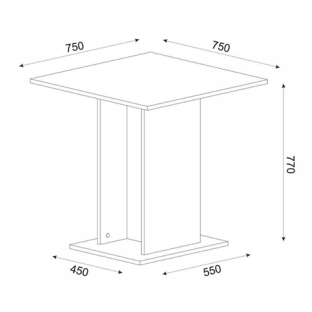 Τραπέζι Allos Megapap χρώμα sapphire oak 75x75x77εκ.