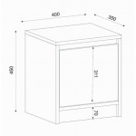 Κομοδίνο Conve Megapap χρώμα λευκό 40x35x45εκ.