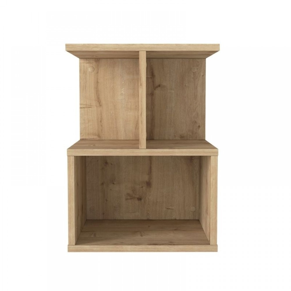 Κομοδίνο - Τραπεζάκι βοηθητικό Entiero Megapap χρώμα sapphire oak 39,8x35x54,6εκ.