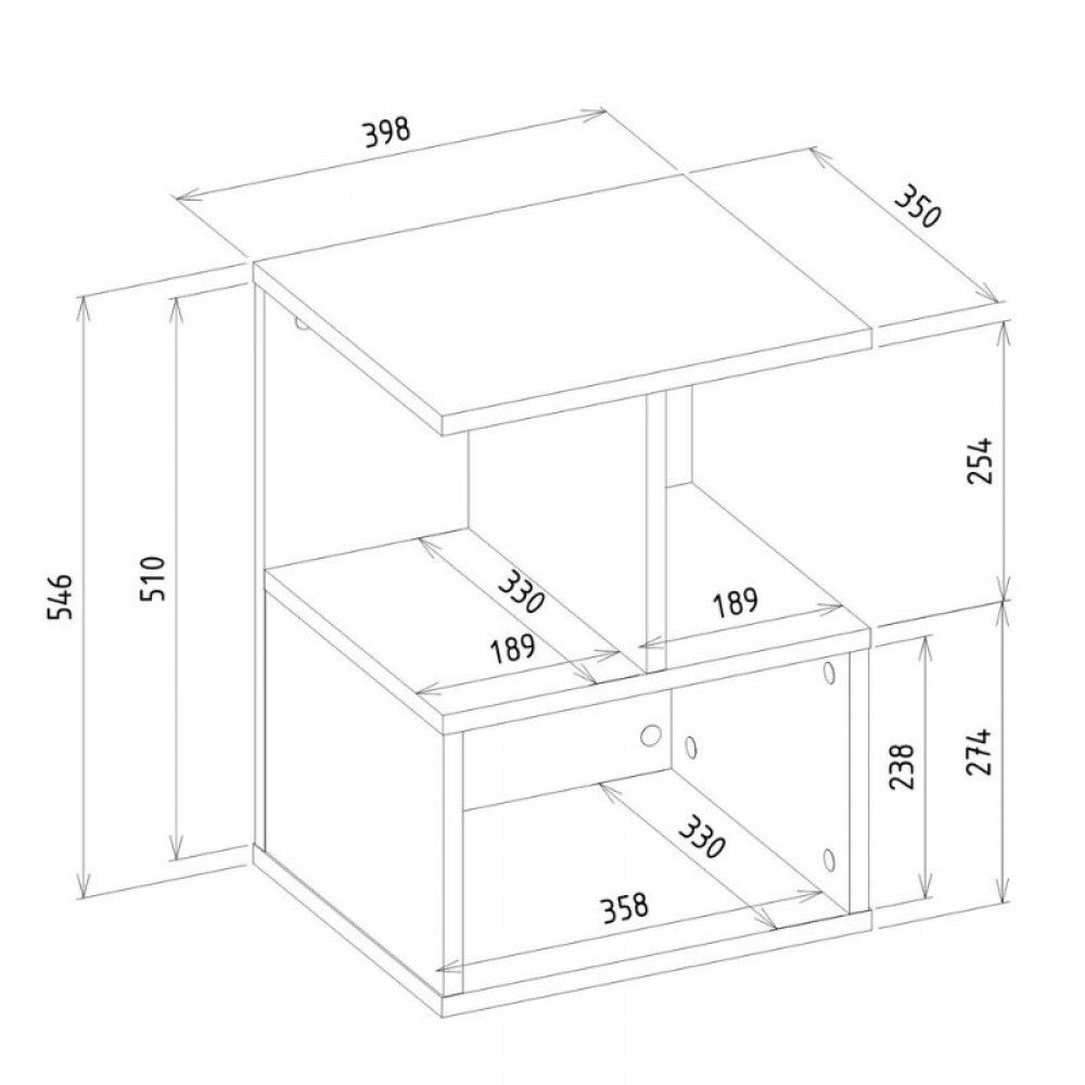 Κομοδίνο - Τραπεζάκι βοηθητικό Entiero Megapap χρώμα sapphire oak 39,8x35x54,6εκ.