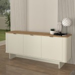 Μπουφές Bohema Megapap χρώμα ivory - sepet oak 180x47x76,6εκ.