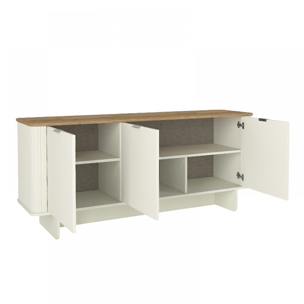 Μπουφές Bohema Megapap χρώμα ivory - sepet oak 180x47x76,6εκ.