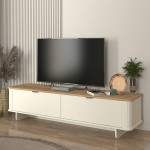 Έπιπλο τηλεόρασης Bohema Megapap χρώμα ivory - sepet oak 180x47x45,6εκ.