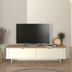 Έπιπλο τηλεόρασης Bohema Megapap χρώμα ivory - sepet oak 180x47x45,6εκ.