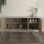 Μπουφές Rebel Megapap χρώμα rota oak - sandstone 150x45x76,5εκ.