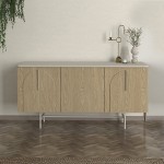 Μπουφές Rebel Megapap χρώμα rota oak - sandstone 150x45x76,5εκ.