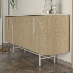 Μπουφές Rebel Megapap χρώμα rota oak - sandstone 150x45x76,5εκ.