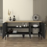 Μπουφές Pedro Megapap χρώμα ανθρακί - rota oak 150x45x75εκ.