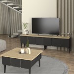 Έπιπλο τηλεόρασης Pedro Megapap χρώμα ανθρακί - rota oak 180x35x50,7εκ.