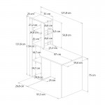 Γραφείο εργασίας Gemini Megapap χρώμα ανθρακί - λευκό 121,8x59,6x131,8εκ.