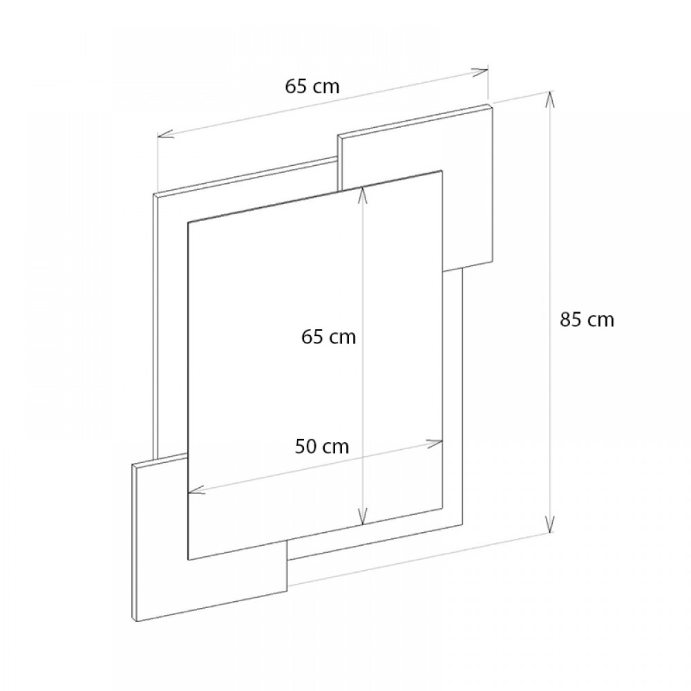 Καθρέπτης τοίχου Selinos Μegapap χρώμα sandstone - rota oak 65x2,2x85εκ.