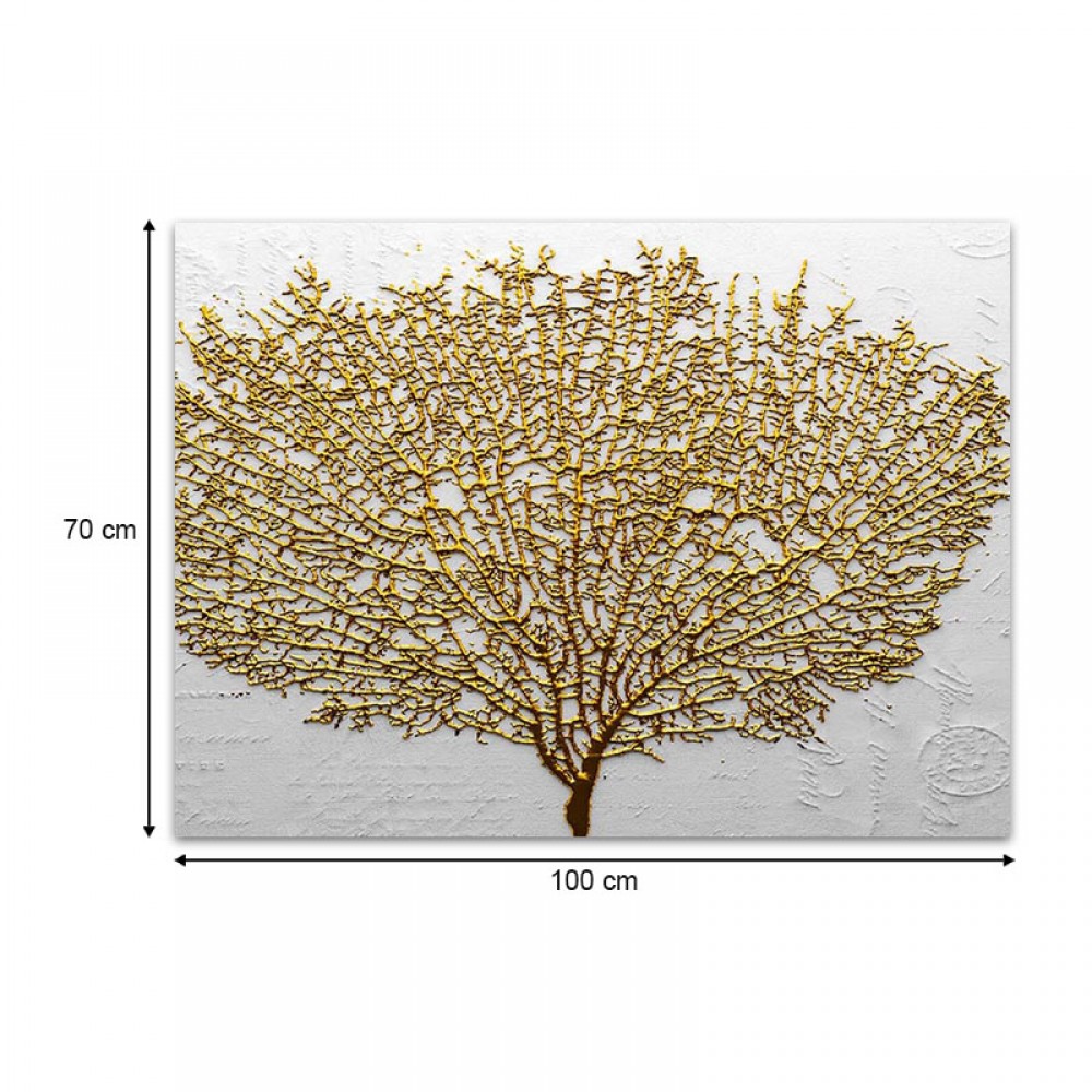 Πίνακας σε καμβά "Golden Tree" Megapap ψηφιακής εκτύπωσης 100x70x3εκ.