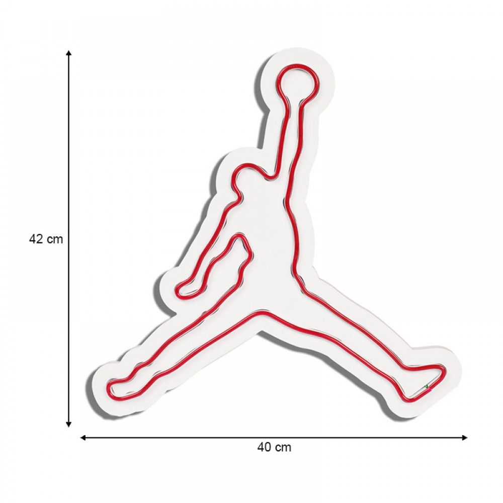 Φωτιστικό LED Neon "Basketball" Megapap χρώμα κόκκινο 40x2x42εκ.
