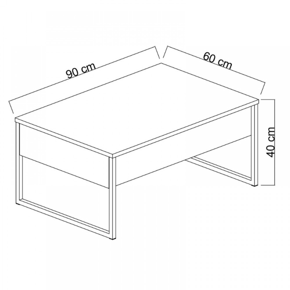 Τραπεζάκι σαλονιού Luxe Megapap χρώμα travertine - χρυσό 90x60x40εκ.