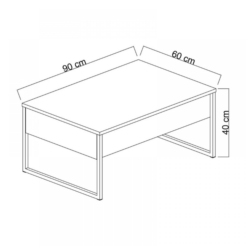 Τραπεζάκι σαλονιού Luxe Megapap χρώμα καρυδί - χρυσό 90x60x40εκ.