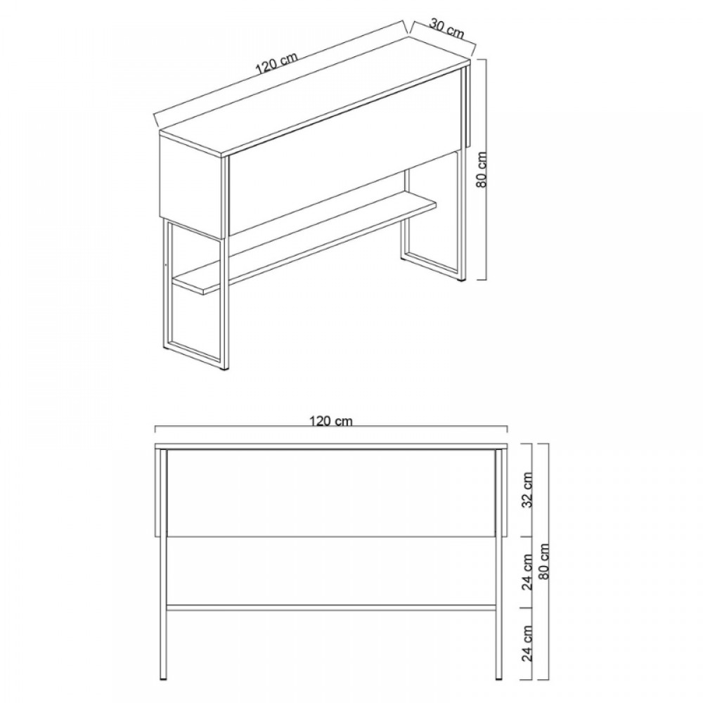 Μπουφές Luxe Megapap χρώμα travertine - χρυσό 120x30x80εκ.