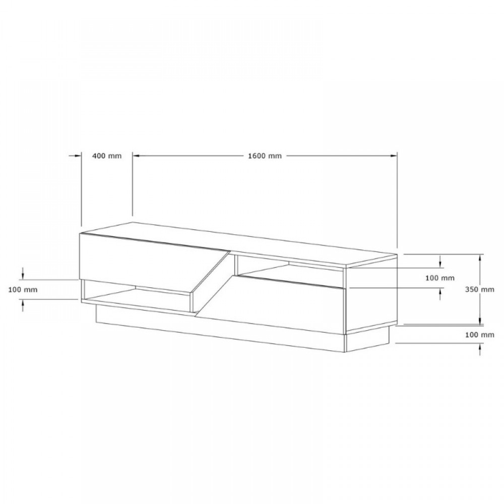 Έπιπλο τηλεόρασης Koza Megapap χρώμα travertine 160x40x45εκ.