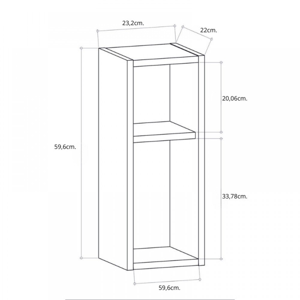 Κομοδίνο επιτοίχιο Sault Megapap χρώμα ανθρακί 23,2x22x59,6εκ.