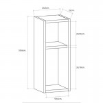 Κομοδίνο επιτοίχιο Sault Megapap χρώμα ανθρακί 23,2x22x59,6εκ.