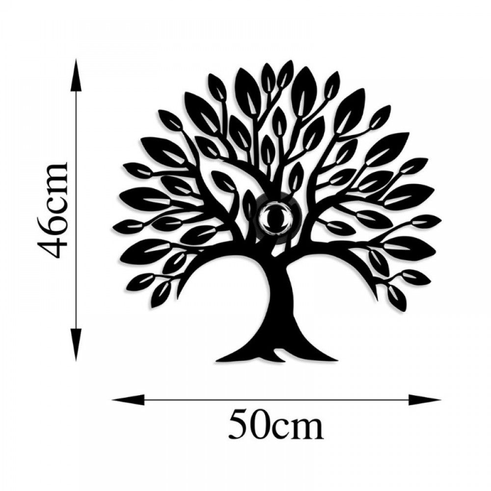 Απλίκα τοίχου Tree Megapap E27 μεταλλική χρώμα μαύρο 50x9x46εκ.