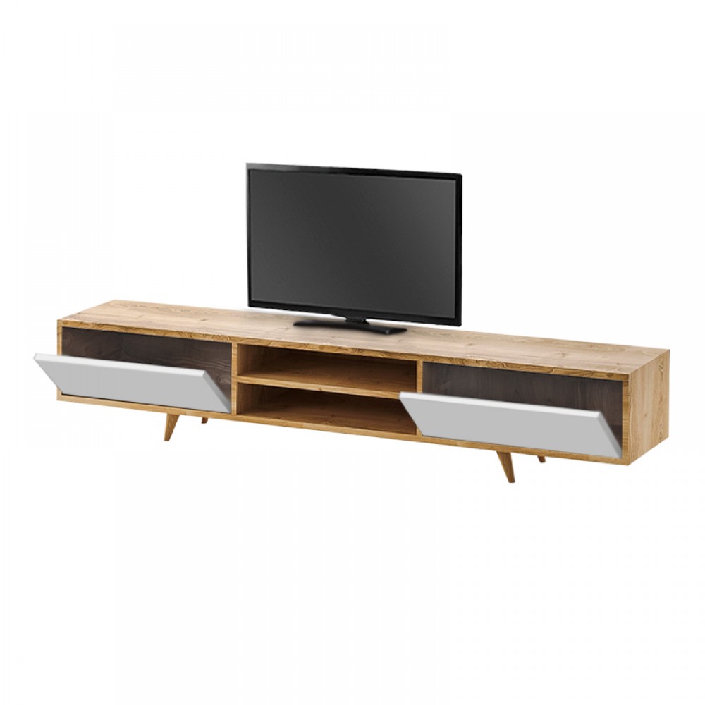 Έπιπλο τηλεόρασης Serine Megapap χρώμα sapphire oak - λευκό 170x37x45εκ.