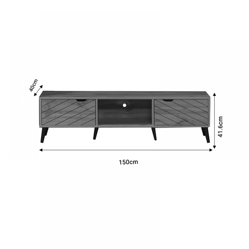 Έπιπλο τηλεόρασης Thelma pakoworld sonoma μελαμίνης 150x40x41.6εκ