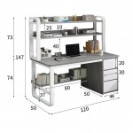 Γραφείο Soco pakoworld με ραφιέρα-MDF γκρι-λευκό 120x50x144εκ