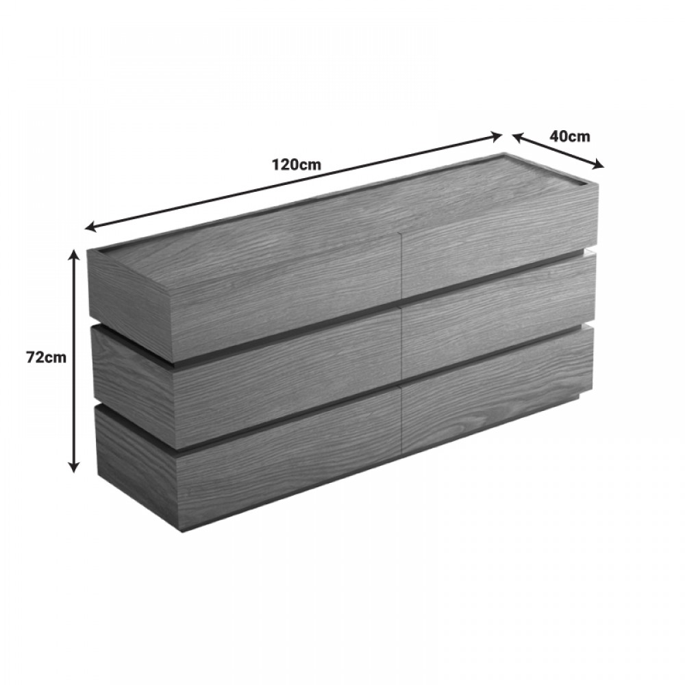 Συρταριέρα Sonlen pakoworld mdf σε oak απόχρωση 120x40x72εκ