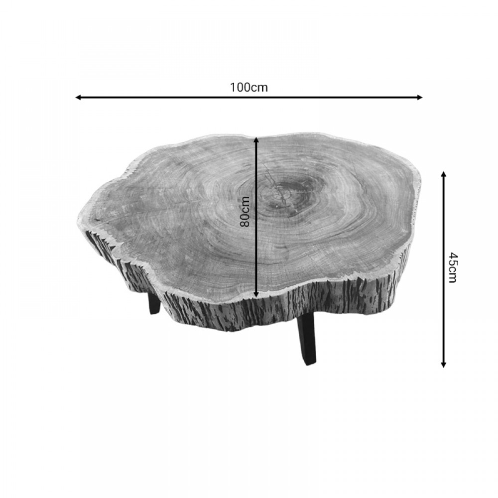 Τραπέζι σαλονιού Serhio pakoworld  φυσικό μασίφ ξύλο ακακίας 80x70x45εκ