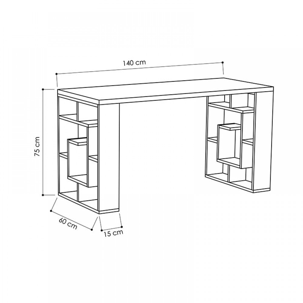 Γραφείο Labirent pakoworld λευκό 140x60x75εκ