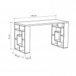 Γραφείο Labirent pakoworld λευκό 140x60x75εκ