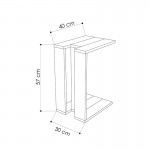 Βοηθητικό τραπέζι Muju pakoworld σε χρώμα φυσικό – ανθρακί 40x30x57εκ