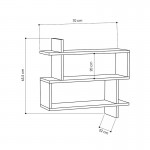 Ραφιέρα Paralel pakoworld χρώμα λευκό 70x22x65,5εκ