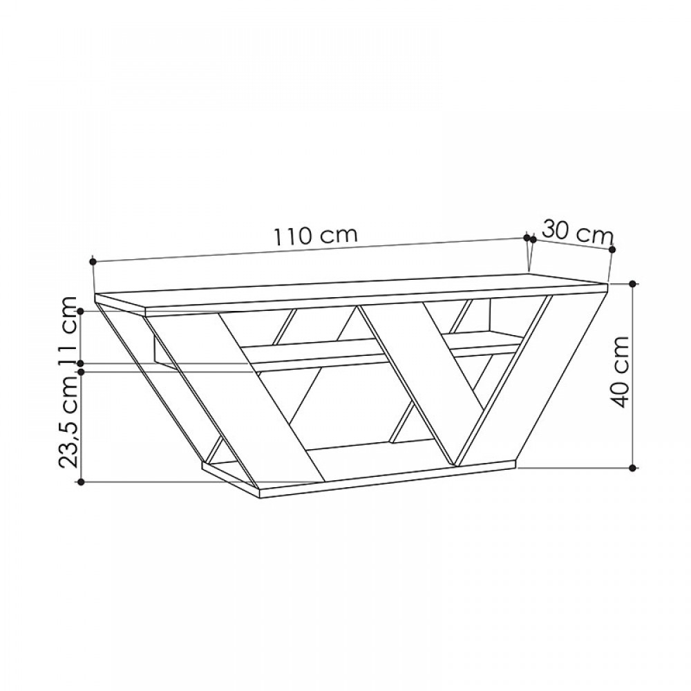 Έπιπλο τηλεόρασης Pipralla pakoworld λευκό 110x30x40εκ