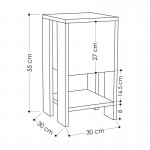 Κομοδίνο Ema pakoworld χρώμα λευκό antique-μόκα 30x30x55εκ