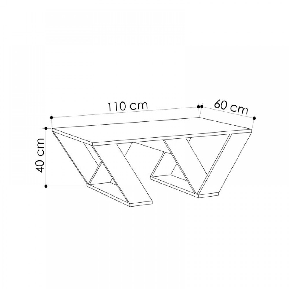 Τραπέζι σαλονιού Pipra pakoworld σε χρώμα φυσικό 110x60x40