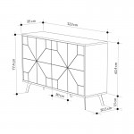 Μπουφές Dune pakoworld σε καρυδί απόχρωση 123x35x77.4εκ