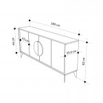 Μπουφές Gora pakoworld σε απόχρωση ανοιχτό καρυδί 180x35.6x82εκ